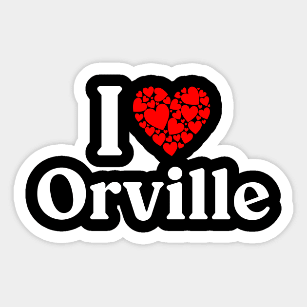 Orville Heart - I Love Orville Sticker by Red Dirt